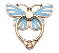 RK TECH Phone Ring Bracket holder, Butterfly Diamond Shape Finger Grip Stand Holder Ring Car Mount Phone Ring Grip Smartphone Ring stent Tablet (Butterfly Turquoise)
