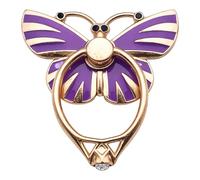 RK TECH Phone Ring Bracket holder, Butterfly Diamond Shape Finger Grip Stand Holder Ring Car Mount Phone Ring Grip Smartphone Ring stent Tablet (Butterfly Soft Purple)