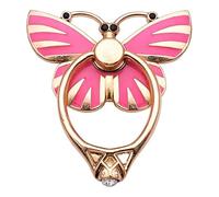RK TECH Phone Ring Bracket holder, Butterfly Diamond Shape Finger Grip Stand Holder Ring Car Mount Phone Ring Grip Smartphone Ring stent Tablet (Butterfly Light Pink)
