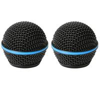 RK323G Black Replacement Grille for Shure Shure Beta 58A Vocal Microphone, with Microphone windscreen, Blue Band, Black, 2 Pack