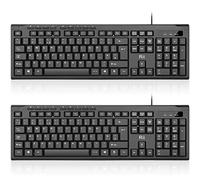 RK907 USB Wired Keyboard Full Size Office Keyboard Compatible with Mac PC Tablet Windows Android UK Layout
