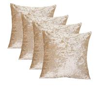 RKAAS HOME Super Soft Decorative Luxurious Crushed Ice Velvet Square Cushion Cover for Living Room Sofa Couch Bed 45cm x 45cm 18x18 Inches (Pack of 4 - Champagne)