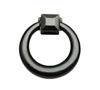RKABVDXRE Antique Black Drawer Single Hole Knob European Minimalist Plain Ring Pulls,Zinc Alloy Cabinet Hardware for Kitchen Bathroom Pulls 2.2 Inch Diameter (NO.121)