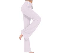 RKaixuni Amazon Warehouse Clearance UK Winter Trousers Women Ladies Casual Trousers Flared Trousers Cotton Jersey Foldover Pants Womans Pants Ladies Elasticated Waist Trousers
