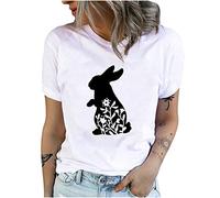 RKaixuni Early Black of Friday Deals 2024 Easter Shirts Women Funny Easter Bunny T-Shirt Rabbit Gnomes Graphic Tees Casual Easter Egg Holiday Shirt Tops