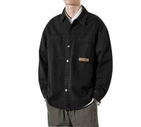 RKaixuni Mens Cargo Jacket Vintage Work Shirt Lightweight Button Up Shirts Long Sleeve Shacket Overshirts Fall Fashion Clothes