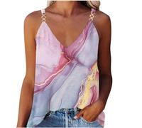 RKaixuni Prime Early Access Deals for Prime Members Tank Tops for Women 2024 Summer Casual V Neck Chain Strap Fashion Sleeveless Top Loose Fit Graphic Tee Shirts Blouse