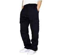 RKaixuni Today's Deals of The Day Work Wear Men Slim Fit Cargo Trousers Men Parachute Pants Mens Stretch Work Trousers Tactical Pants Black Work Trousers for Men