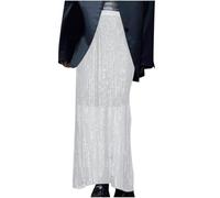 RKaixuni Women Sequin Skirt Midi Long Y2k Dress Glitter Maxi Skirt Sequins High Waist Evening Party Sparkly Skirt 2025 Fashion White