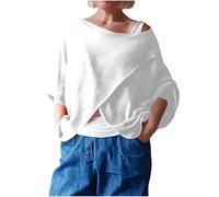 RKaixuni Womens Casual Poncho Sweater Cross Front Lightweight Knitted Wrap Scarf Cape Sweaters Shawl Wraps for Evening Dress White