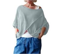 RKaixuni Womens Casual Poncho Sweater Cross Front Lightweight Knitted Wrap Scarf Cape Sweaters Shawl Wraps for Evening Dress Green