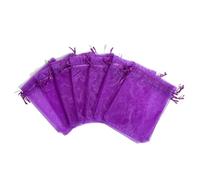 RKC Divine Design By RKC Jewelz London 100 Pcs Purple Gift Bag 12x17cm Large Drawstring Organza Bags Jewellery Gift Pouches Wedding Favour Party