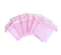 RKC Divine Design By RKC Jewelz London 100pc 12x17cm Pink Organza Drawstring Gift Bags for Jewellery Necklaces Bracelets - Christmas Wedding Party Pouches - Luxury Presents Women Girls Mum