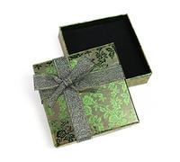 RKC x 2PCS Beautiful Sparkling Golden Green Ribbon JEWELLERY GIFT BOXES For Necklace Bracelet Earrings Rings Baby Showers Wedding Favours Birthdays Charms Wholesale Sets