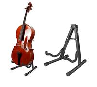 RKDMO Stand Adjustable A-Frame Folding Cello Holder (Black)