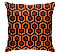RKE Overlook Hotel Carpet The Shining Hexagon Pattern Geometric Trellis Polygon Bedroom Throw Pillow Covers Home Decorative Couch Sofa Square Cushion Pillow Case 18x18 In, One Size (220501)