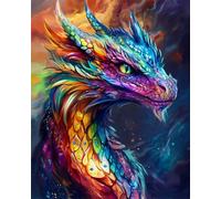 RKFLGEW 14CT Cross Stitch Kits for Beginners Fantasy Dragon Animals Pre Printed Cross Stitch Kits for Adults Beginners,Embroidery Set Wall Art Home Decor 40x50cm