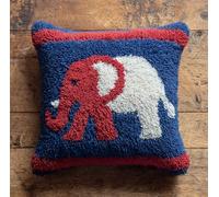 RKFLGEW Animal Latch Hook Cushion Kit, Little Elephant Knitting Kits Cushion, 43X43Cm/17X17 Inch Rug Making Kit for Starters, Latch Hook Kits for Beginners Adults Or Children