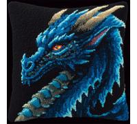 RKFLGEW Animaldiy Latch Hook Craft Kits Anime Dragon DIY Latch Hook Cushion Throw Pillow Mat Embroidery Craft Kits for Beginner with Printed Pattern Home Decor 43x43cm