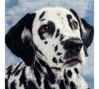 RKFLGEW Animaldiy Latch Hook Craft Kits Dalmatian Pillowcase/Cushion Cover Making Set Statement Rug,DIY Latch Hook Kits for A Starter Project 43x43cm