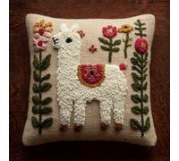 RKFLGEW Animaldiy Latch Hook Kits Fantasy Alpaca Pillowcase/Cushion Cover Making Set Statement Rug,DIY Latch Hook Kits for A Starter Project 43x43cm