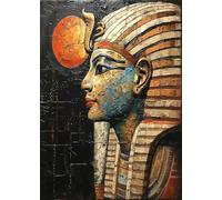 RKFLGEW DIY Bead Embroidery Kit Cartoon Egyptian God Crafts Bead Embroidery Kit Needlework Set,Needlepoint Pattern Decor Wall Art 50x70cm