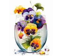 RKFLGEW DIY Bead Embroidery Kit Colorful Pansy Flowers Crafts Bead Embroidery Kit DIY Beadwork Craft Set for Beginners Home Decor 30x40 cm