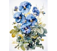 RKFLGEW DIY Bead Embroidery Kit Colorful Pansy Flowers Crafts Bead Embroidery Kit Needlework Set,Needlepoint Pattern Decor Wall Art 40x50 cm