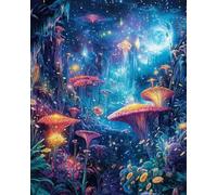 RKFLGEW DIY Bead Embroidery Kit Fantasy Forests Scenery DIY Beads Printed Bead Embroidery Cross Stitch Kit Home Art Decor Needlework 40x50cm