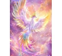 RKFLGEW DIY Bead Embroidery Kit Fantasy Phoenix Animal Needlepoint Handcraft Kits DIY Beaded Painting 3D Tapestry Bead Cross Stitch Kit 50x70cm