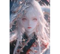 RKFLGEW DIY Bead Embroidery Kit Fantasy Woman and Dragon Beaded Cross Stitch Bead Embroidery Pattern DIY Wall Hanging 3D Perle Set 30x40cm