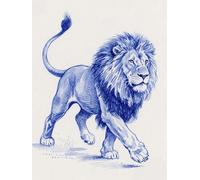 RKFLGEW DIY Bead Embroidery Kit Sketch Animal Lion Beaded Cross Stitch Kits Stamped Embroidery Set for Adults Wall Art 40x50cm