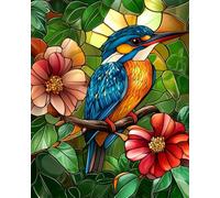 RKFLGEW DIY Bead Embroidery Kits Cartoon Flowers，Birds and Animals Needlepoint Kits Bead Cross Stitch 3D Beaded Painting Handcraft 50x70cm