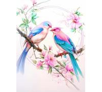 RKFLGEW DIY Bead Embroidery Kits Colorful Flowers，Birds and Animals Beaded Embroidery Kits Easy Cross-Stitch Set for Adults Beginners 40x50cm