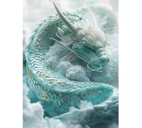 RKFLGEW DIY Bead Embroidery Kits Fantasy Anime Dragon Needlepoint Kits Bead Cross Stitch 3D Beaded Painting Handcraft 40x50cm