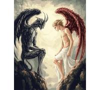 RKFLGEW DIY Bead Embroidery Kits Fantasy Cartoon Demon Beaded Cross Stitch Stamped Kits Handcraft Stitching Embroidery Needlework Kit 40x50cm