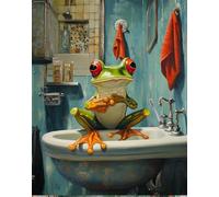 RKFLGEW DIY Bead Embroidery Kits Fantasy Frog Animal Cross Stitch Needlepoint Handcraft Tapestry Kit Beaded Stitching Pattern 3D Wall Painting 50x70cm