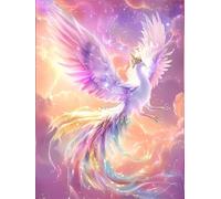 RKFLGEW DIY Bead Embroidery Kits Fantasy Phoenix Animal DIY Beads Printed Bead Embroidery Cross Stitch Kit Home Art Decor Needlework 30x40cm