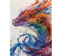 RKFLGEW DIY Cross Stitch Bead Embroidery Kit Fantasy Dragon Bead Embroidery Kit Animals and Flowers Needlepoint Tapestry Kit Beaded Stitching Needlecraft Kit Beaded Cross Stitch Kit 50x70cm