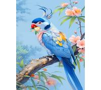 RKFLGEW DIY Embroidery Beads Set Fantasy Flowers，Birds and Animals DIY Embroidery Beads Printed 9Ct Cross Stitch Kit Needlework Set Home Art Decor 50x70cm