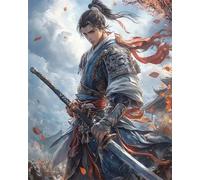 RKFLGEW DIY Embroidery Set Adults Anime Samurai Crafts Bead Embroidery Kit DIY Beadwork Craft Set for Beginners Home Decor 30x40cm