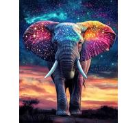 RKFLGEW DIY Embroidery Set Adults Fantasy Elephant Animal Needlepoint Tapestry Kit Beaded Stitching Needlecraft Set Bead Cross Stitch 40x50cm