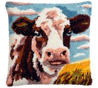 RKFLGEW DIY Latch Hook Craft Kits Cartoon Cow Animal 43x43cm