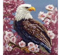 RKFLGEW DIY Latch Hook Craft Kits Eagles and Flowers Animal 43x43cm