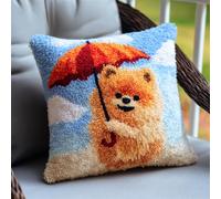 RKFLGEW DIY Latch Hook Kits A Dog with an Umbrella Animal 43x43cm