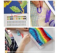 RKFLGEW DIY Latch Hook Pillow kit Schnauzer Animal Stamped Fantasy Dog Latch Hook Kits for Beginners Handmade Needlework DIY Throw Pillow Crafts Home Decoration 43x43cm