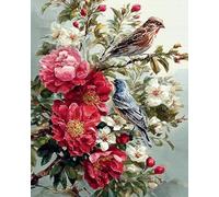 RKFLGEW DIY Seed Bead Embroidery Kits Colorful Flowers，Birds and Animals Beaded Embroidery Kits Easy Cross-Stitch Set for Adults Beginners 40x50cm