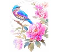RKFLGEW DIY Seed Bead Embroidery Kits Colorful Flowers，Birds and Animals Needlepoint Handcraft Kits DIY Beaded Painting 3D Tapestry Bead Cross Stitch Kit 40x50cm