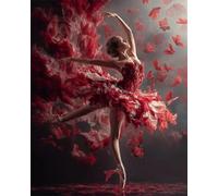 RKFLGEW DIY Seed Bead Embroidery Kits Fantasy Ballerina Cross Stitch Needlepoint Handcraft Tapestry Kit Beaded Stitching Pattern 3D Wall Painting 30x40cm