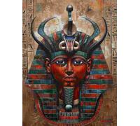 RKFLGEW DIY Seed Bead Embroidery Kits Fantasy Egyptian Gods Needlepoint Kits Bead Cross Stitch 3D Beaded Painting Handcraft 50x70cm